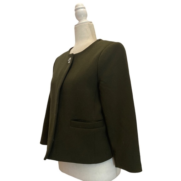 Philosophy Fern Green Crop Blazer with Silver Hardware Closure - Picture 3 of 12